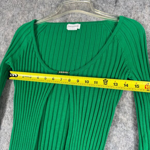 Lovers And Friends Mary Sweater Rhinestone Chain Green Size XS - Picture 9 of 10